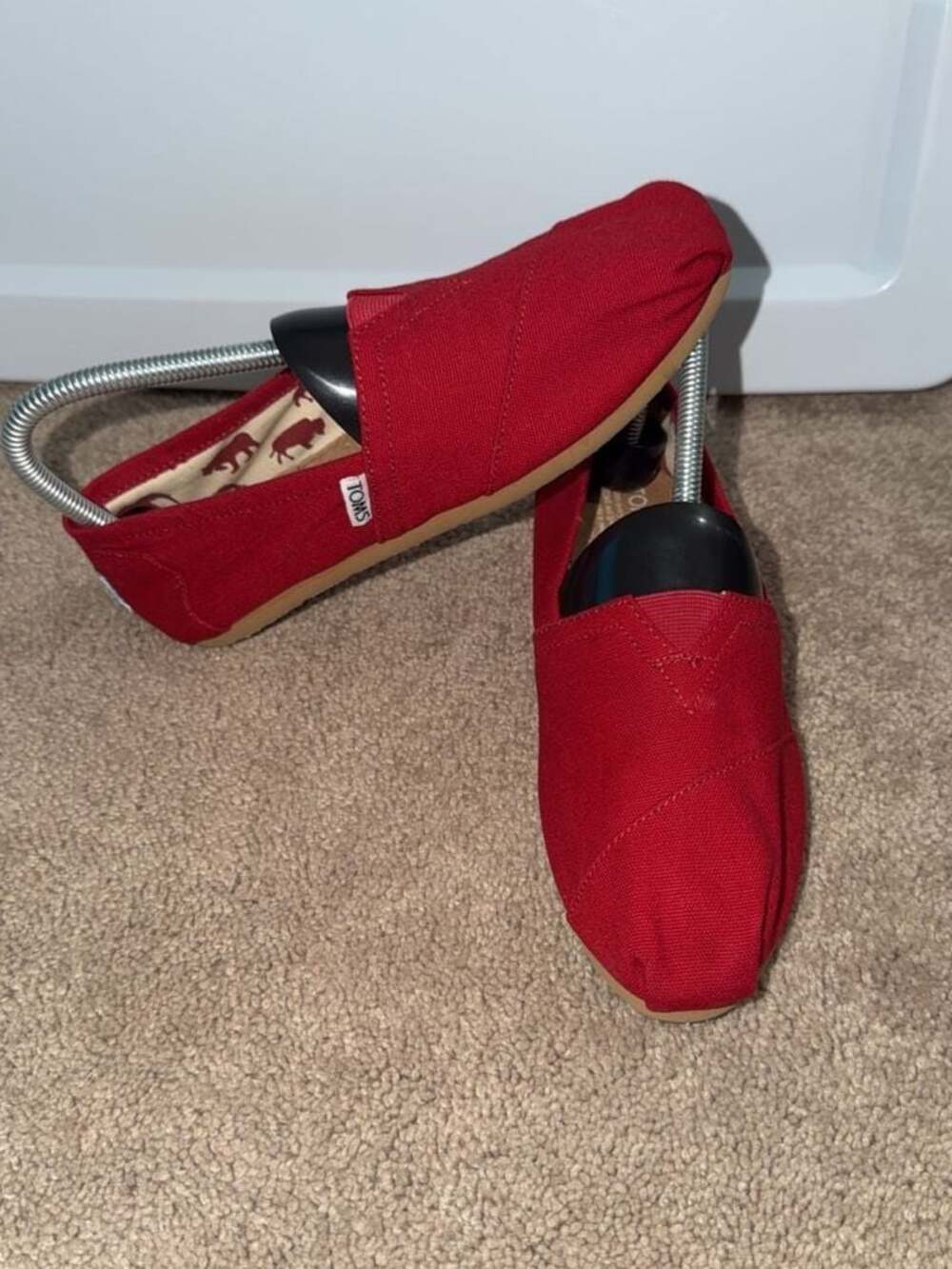 TOMS Classic Red Canvas Slip-On Flats